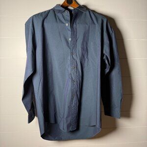 Pendleton Button Down Men's Shirt Navy Blue with Slight Iridscence Sz Large